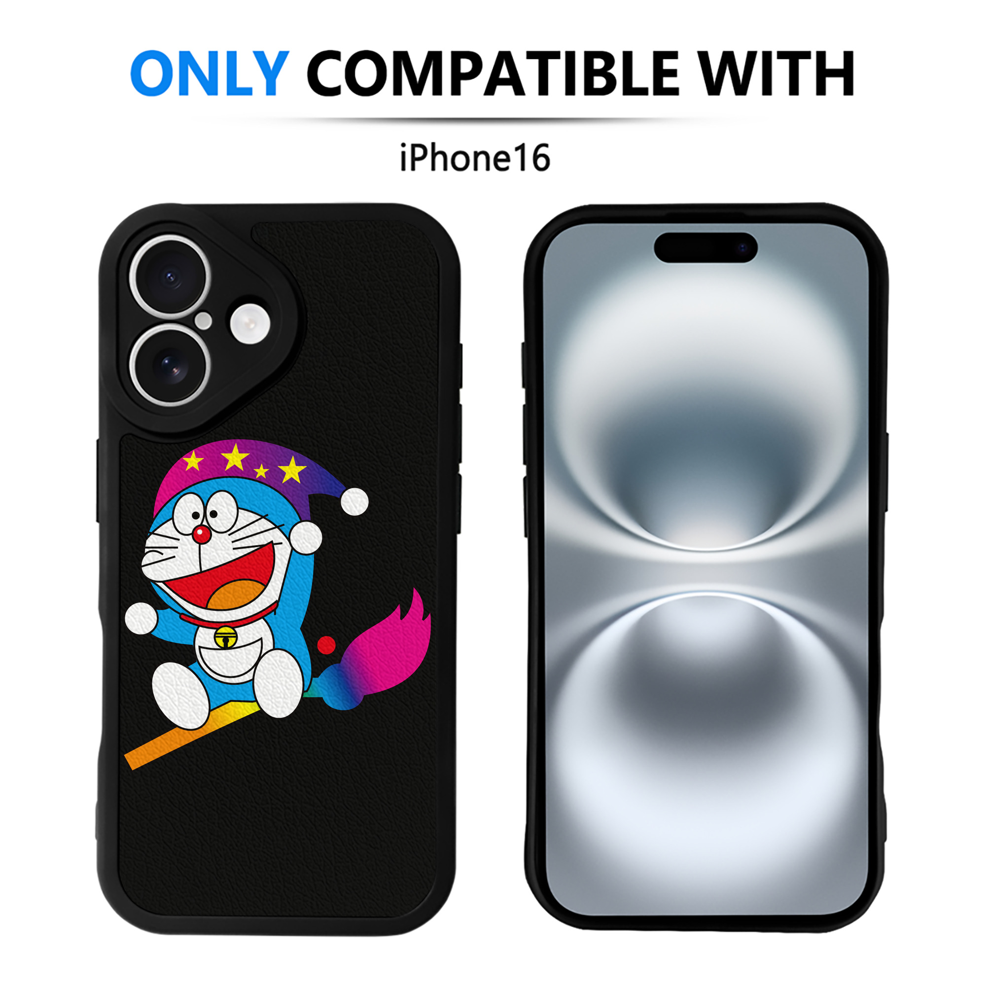 （画像用） ドラえもん Doraemon 【iPhone 16シリーズ対応】シリコンスマホケース（レザー調） 材質：シリコン